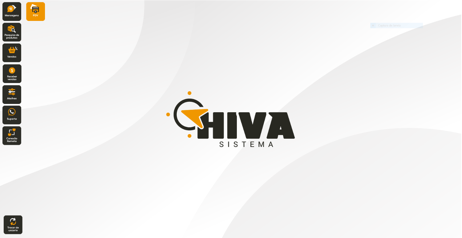 Menu principal do Hiva com atalhos da operação